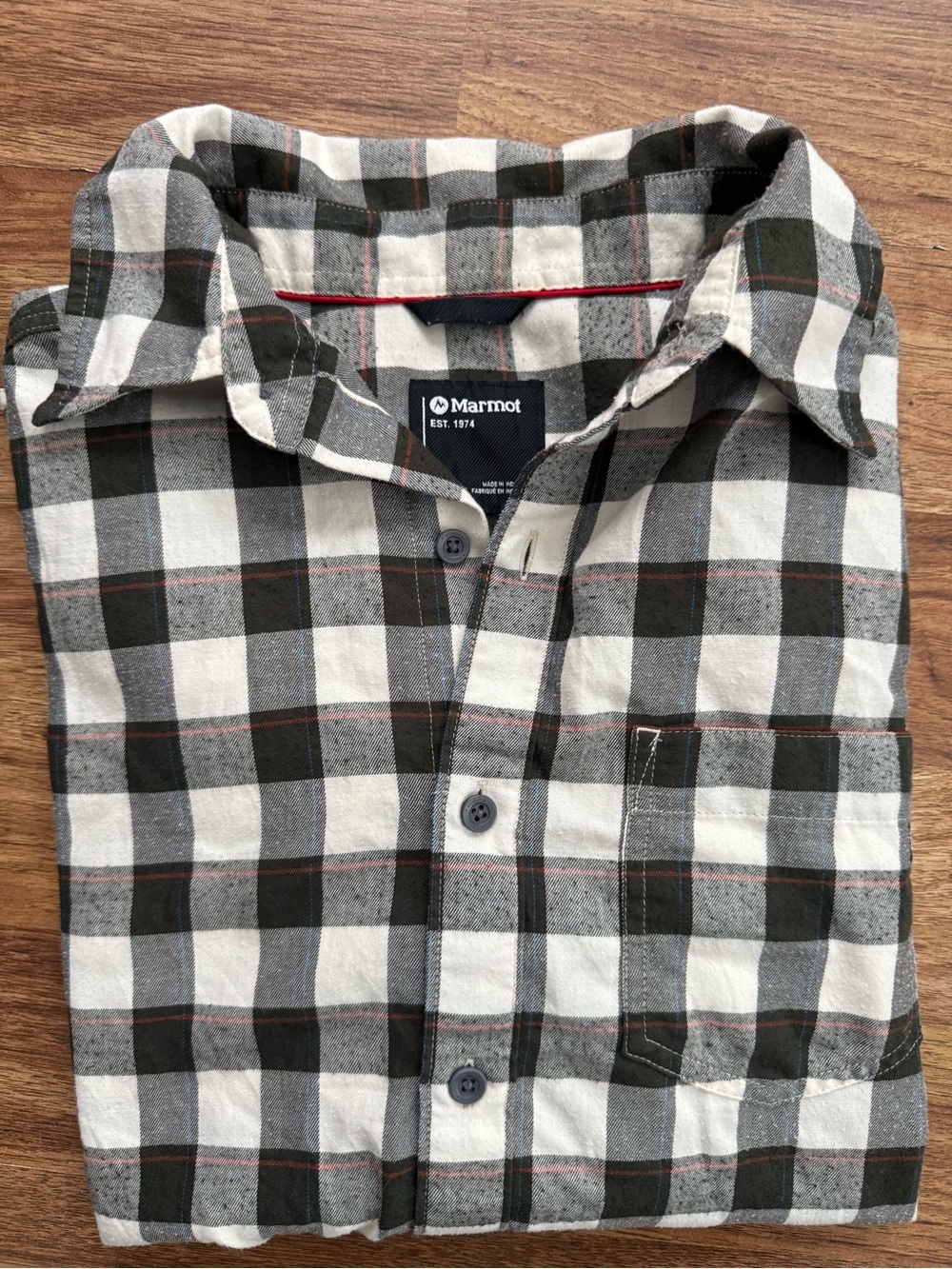 Marmot Green and White Buffalo Check Button-Down Shirt - Picture 10 of 11